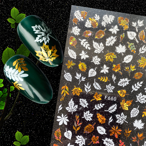 Nail Art Fall Leaf Stickers - F660