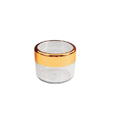 Empty Plastic Jar with Gold Rim 0.2oz/6mL