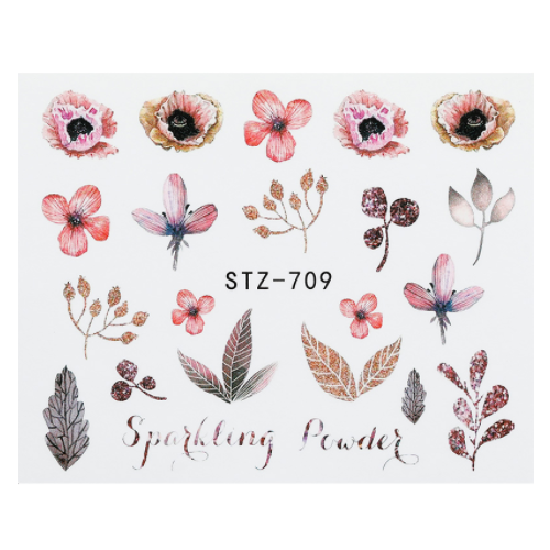 Nail Art Water Decal Flowers - 709