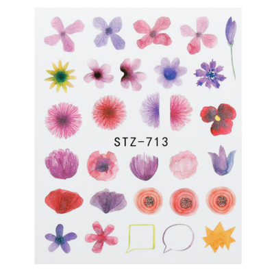 Nail Art Water Decal Flowers - 713