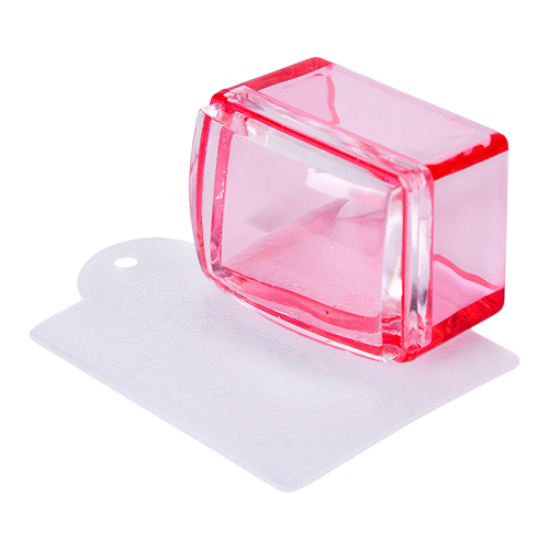 Rectangle Stamper Nail Art Silicone Rectangle Stamper - Pink