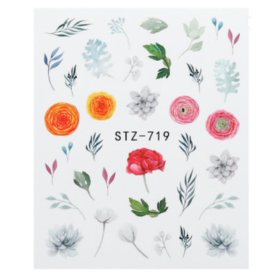 Nail Art Water Decal Flowers - 719