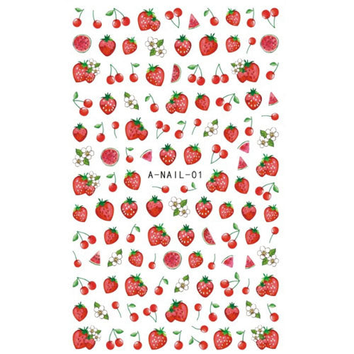Nail Decal Sticker - A-NAIL-01 Cherry & Strawberry