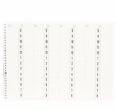 Inside of 8 Column Appointment Book