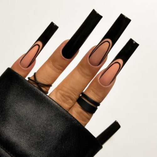 Hands wearing 212 Blacklight Gel Art by Kiara Sky