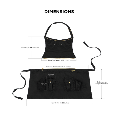 Dimensions of Professional Apron By Apres