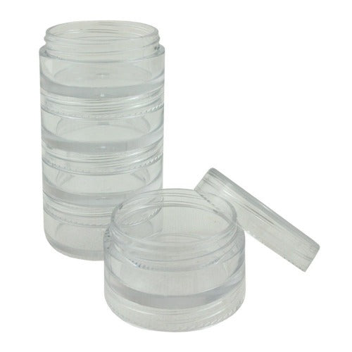 Clear Plastic Stackable Jar 5/set - 3mL