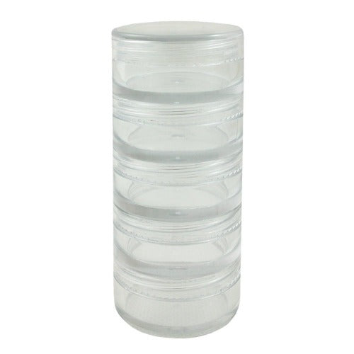 Clear Plastic Stackable Jar 5/set - 3mL high