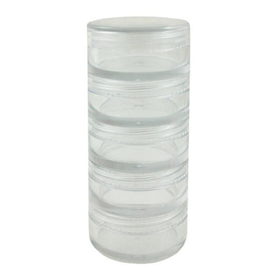 Clear Plastic Stackable Jar 5/set - 3mL high