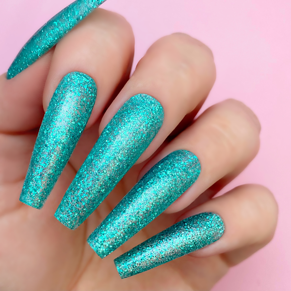 Swatch of 5075 Cosmic Blue Gel & Polish Duo All-in-One by Kiara Sky