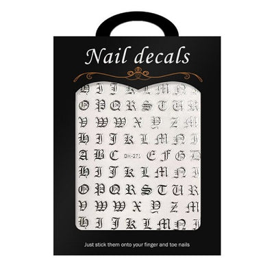 Nail Art Sticker - Letters Silver DH271
