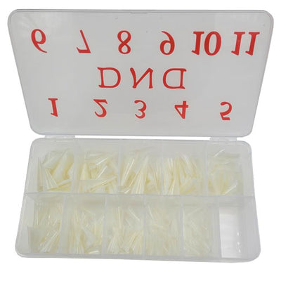 DND Pre-Made Nail Tip Box - Natural Stiletto