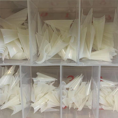 DND Pre-Made Nail Tip Box - Natural Stiletto tips