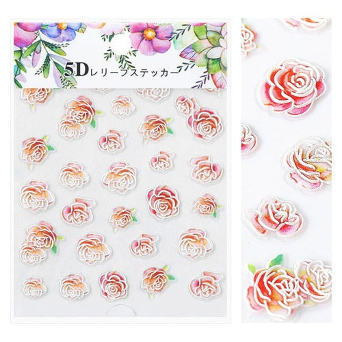 5D Nail Decal Sticker Floral - 09