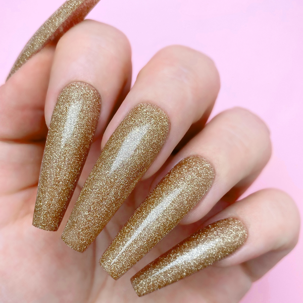 Swatch of 5017 Dripping Gold Gel & Polish Duo All-in-One by Kiara Sky