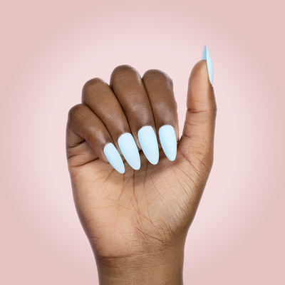 Hands wearing 636 Wavy Baby Polish by Kiara Sky