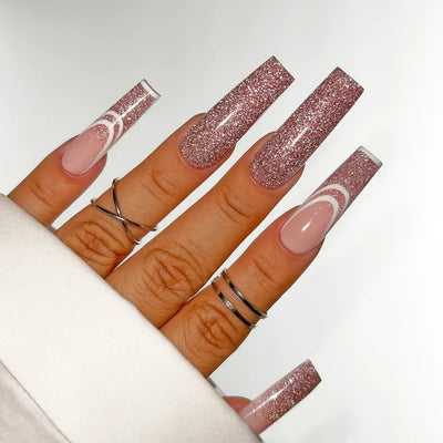 Hands wearing AFX01 Hopeless Romantic DiamondFX Glitter Powder by Kiara Sky