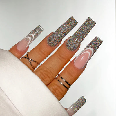 Hands wearing AFX17 Ma-Holo DiamondFX Glitter Powder by Kiara Sky