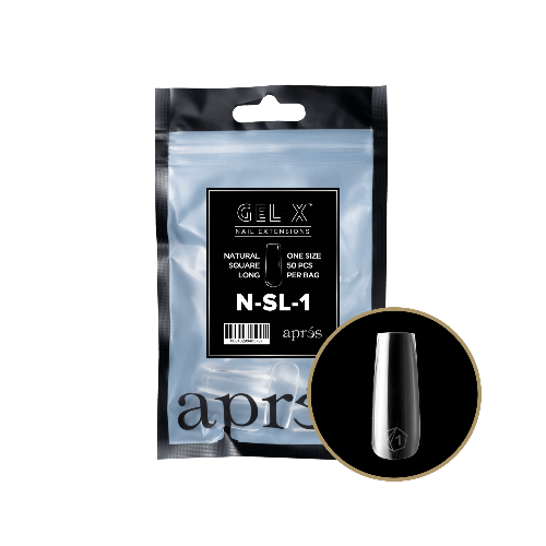 Natural Long Square 2.0 Refill Tips Size #1 By Apres