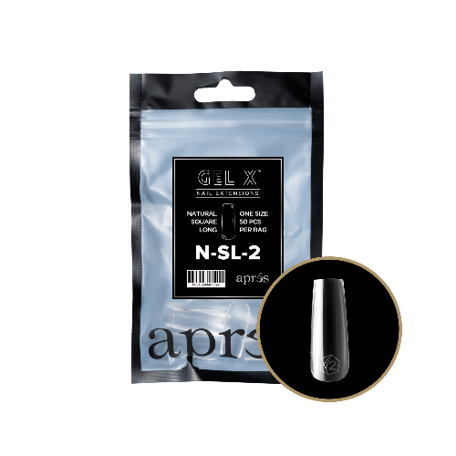 Natural Long Square 2.0 Refill Tips Size #2 By Apres
