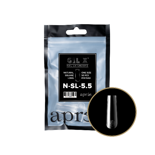 Natural Long Square 2.0 Refill Tips Size #5.5 By Apres
