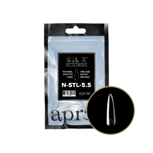 Natural Long Stiletto 2.0 Refill Tips Size #5.5 By Apres