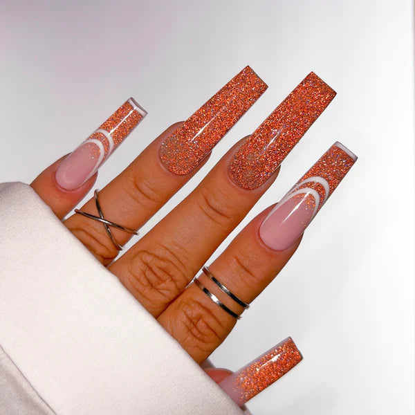 Hands wearing AFX13 Nuts-For-You DiamondFX Glitter Powder by Kiara Sky