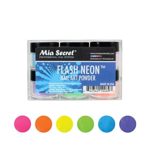 Flash Neon Acrylic Powder Collection 6pc By Mia Secret