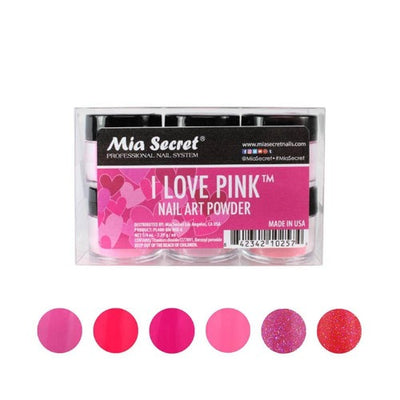 I Love Pink Acrylic Powder Collection 6pc By Mia Secret