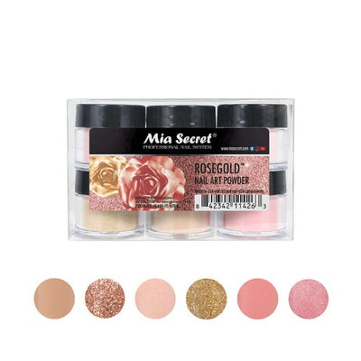 Rosegold Acrylic Powder Collection 6pc By Mia Secret