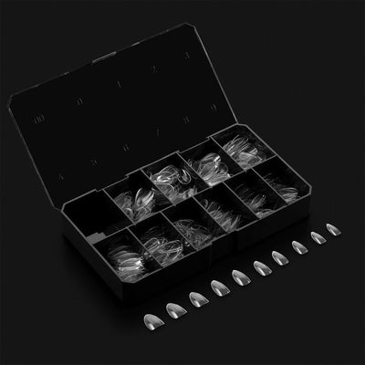 Premade Tip Box of Short Round Sculpted Tips 500pc By Apres
