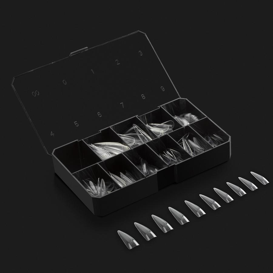 Premade Tip Box of Extra Long Stiletto Sculpted Tips By Apres