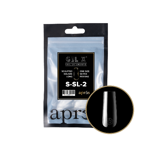 Natural Long Square 2.0 Refill Tips Size #2 By Apres