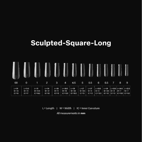 Sample of Sculpted Long Square 2.0 Tips By Apres