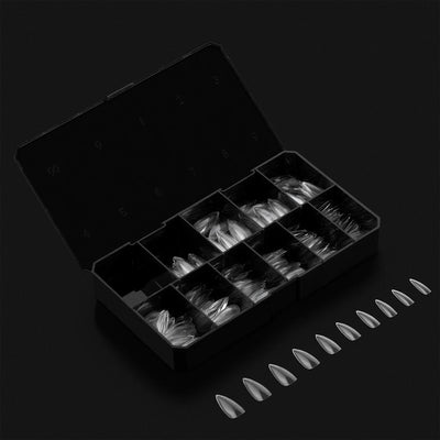 Premade Tip Box of Medium Stiletto Sculpted Tips By Apres