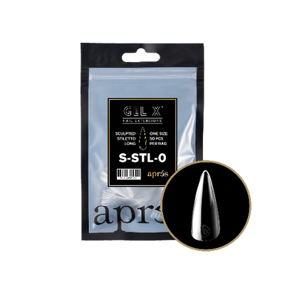 Sculpted Long Stiletto 2.0 Refill Tips Size #0 By Apres