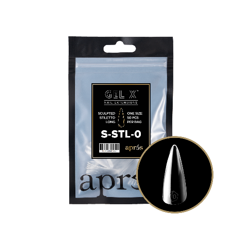 Sculpted Long Stiletto 2.0 Refill Tips Size #0 By Apres