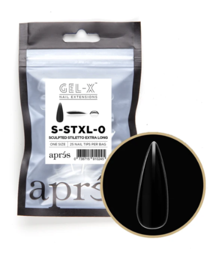 Sculpted Extra Long Stiletto Refill Tips Size 0 By Apres
