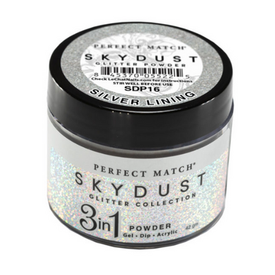 Perfect Match Sky Dust Glitter 3in1 Powder - SDP16 Silver Lining