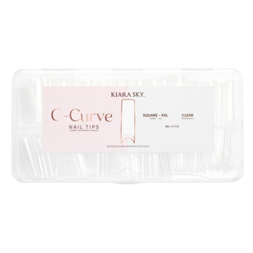 Square C-Curve Tips XXL Clear By Kiara Sky