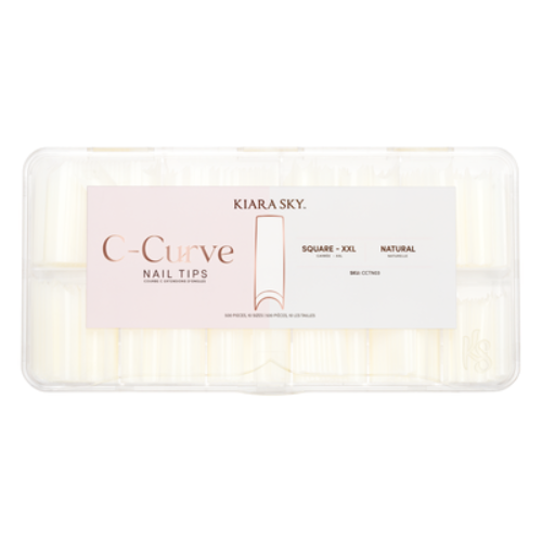 Square C-Curve Tips XXL Natural By Kiara Sky