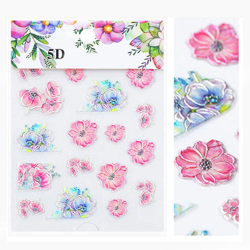 5D Nail Decal Sticker Floral - 16