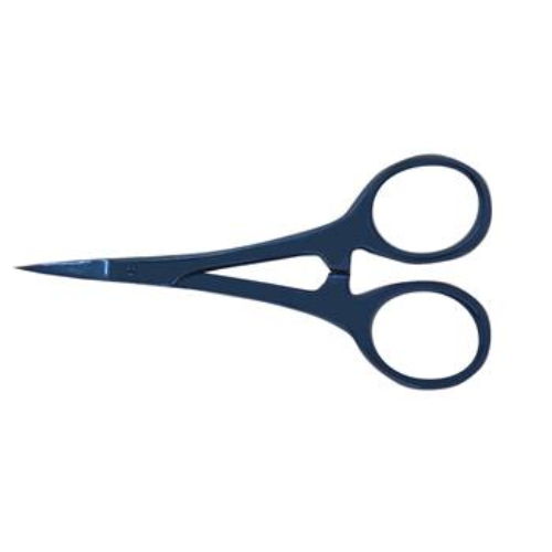 Body Toolz - 3 1/2" Blue Titanium Curved Blade Eyebrow Scissor (2070)