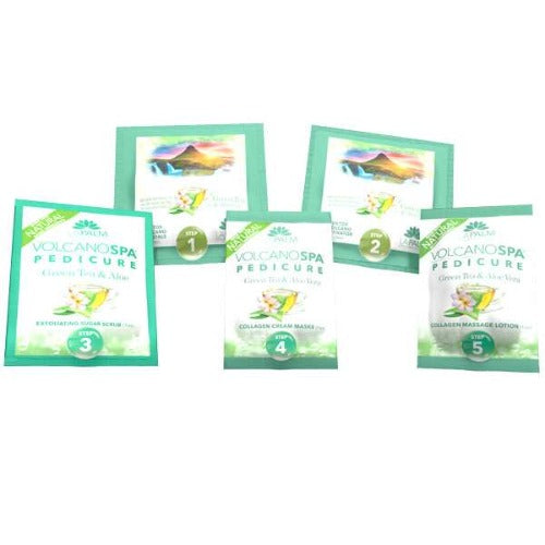 Green Tea & Aloe Vera 6 Step Pedicure Kit By Volcano Spa