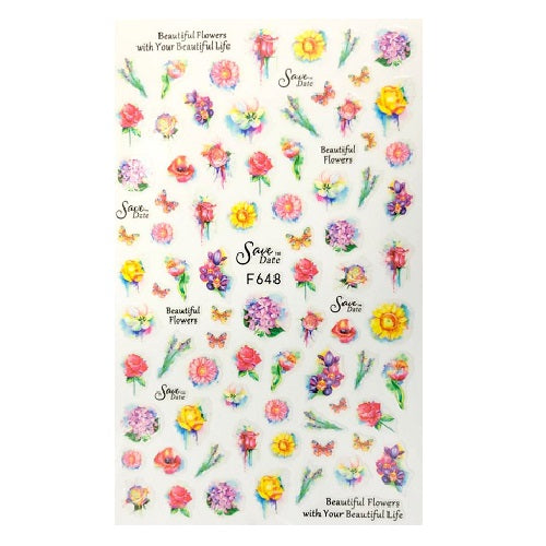 Floral Nail Art Decal Sticker - F648