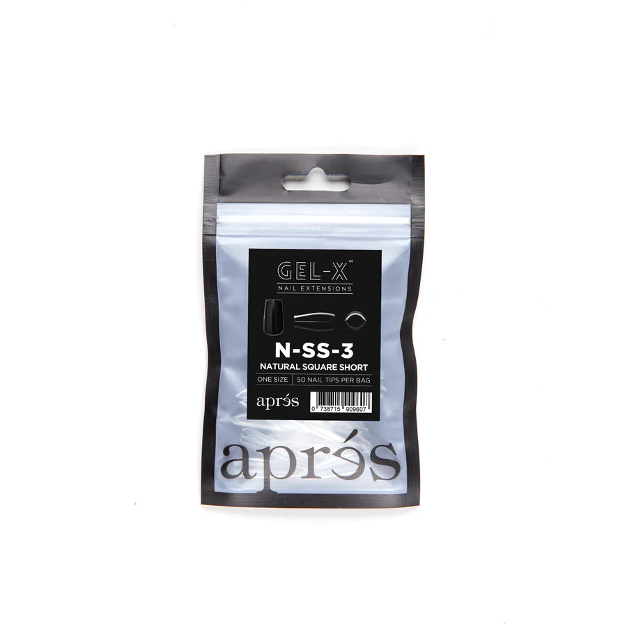 Natural Short Square 2.0 Refill Tips Size #3 By Apres