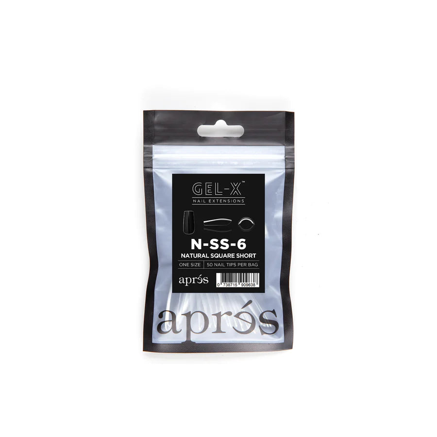 Natural Short Square 2.0 Refill Tips Size #6 By Apres