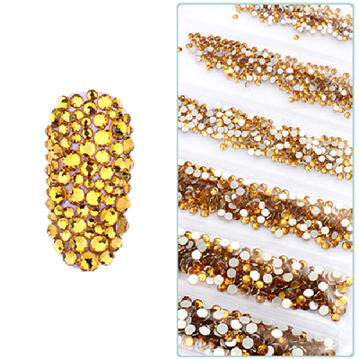 Mixed Crystal Flatback Assorted Pack - Gold
