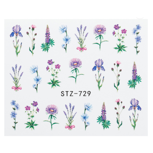 Nail Art Water Decal Flowers - 729