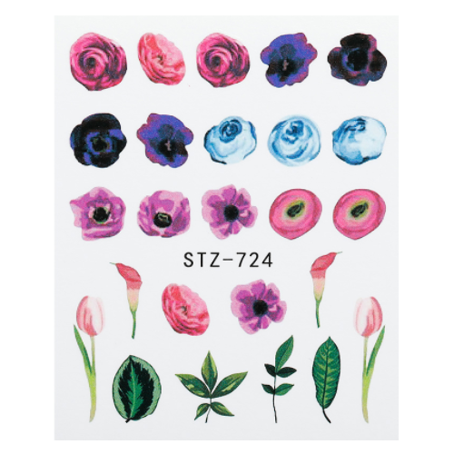 Nail Art Water Decal Flowers - 724